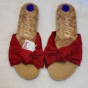 NWT Blowfish Malibu Red Bow Slide Sandals